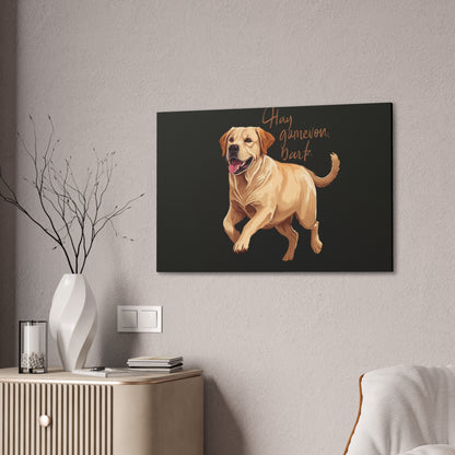 Happy Gamelon Bark Dog Canvas Wall Art | Eco-Limited