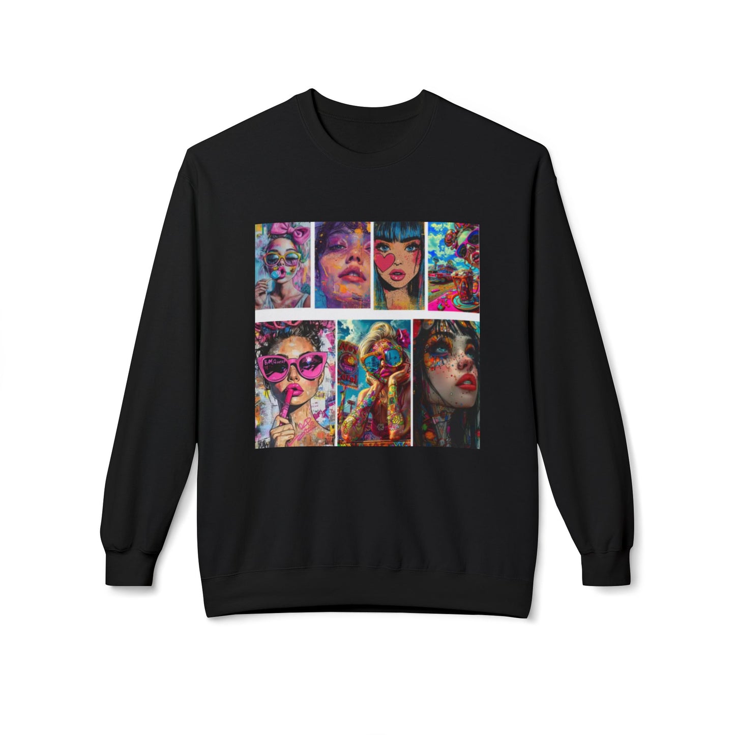 Pop Art Portrait Collage Graphic Sweatshirt