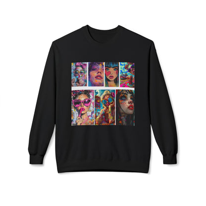 Pop Art Portrait Collage Graphic Sweatshirt