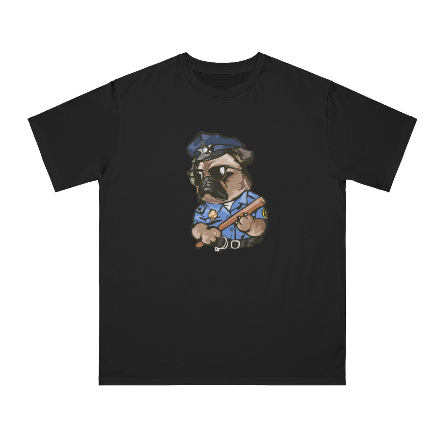 Cute Pug Cop Graphic Organic Tee
