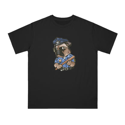 Cute Pug Cop Graphic Organic Tee