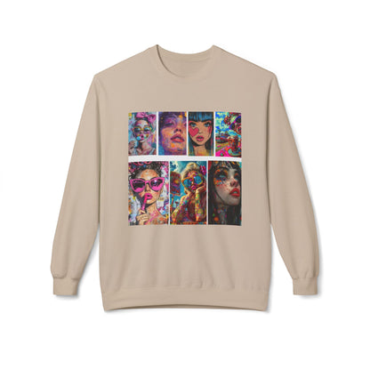 Pop Art Portrait Collage Graphic Sweatshirt