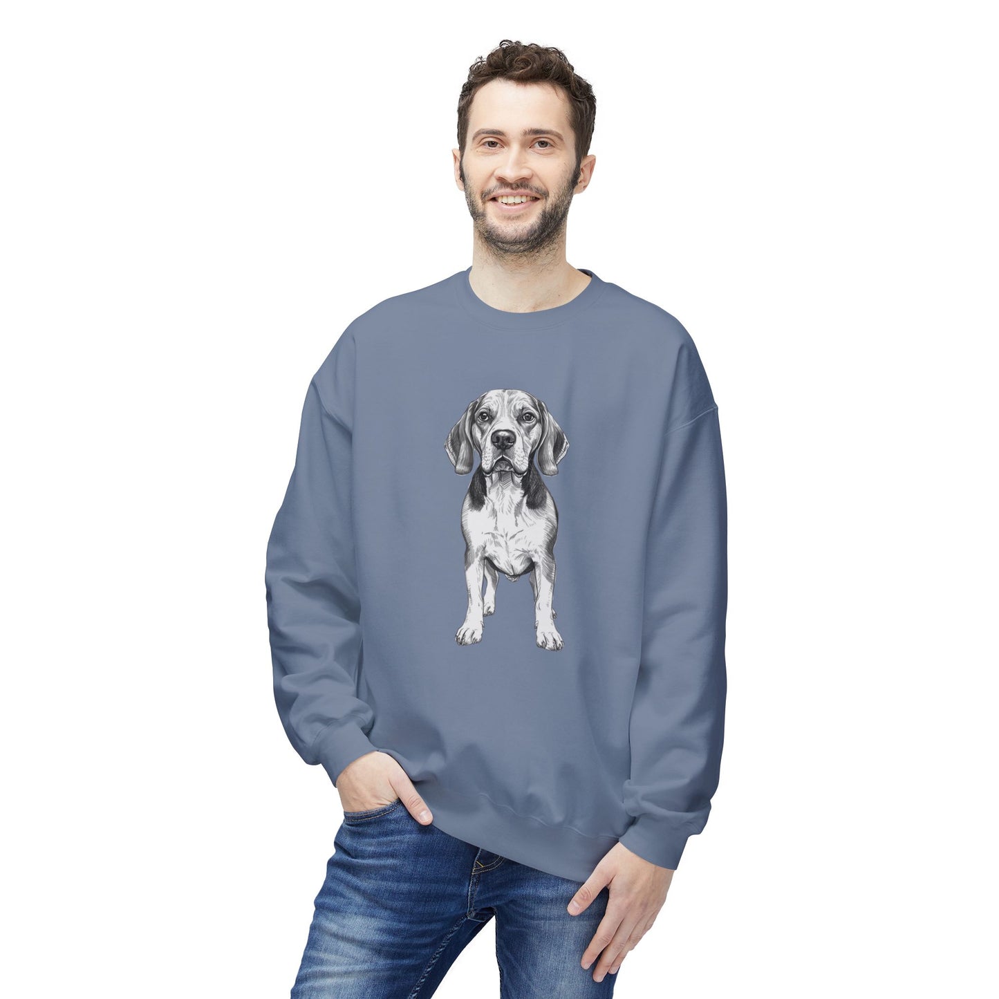 Beagle Sketch Minimal Art Sweatshirt | Eco-Limited