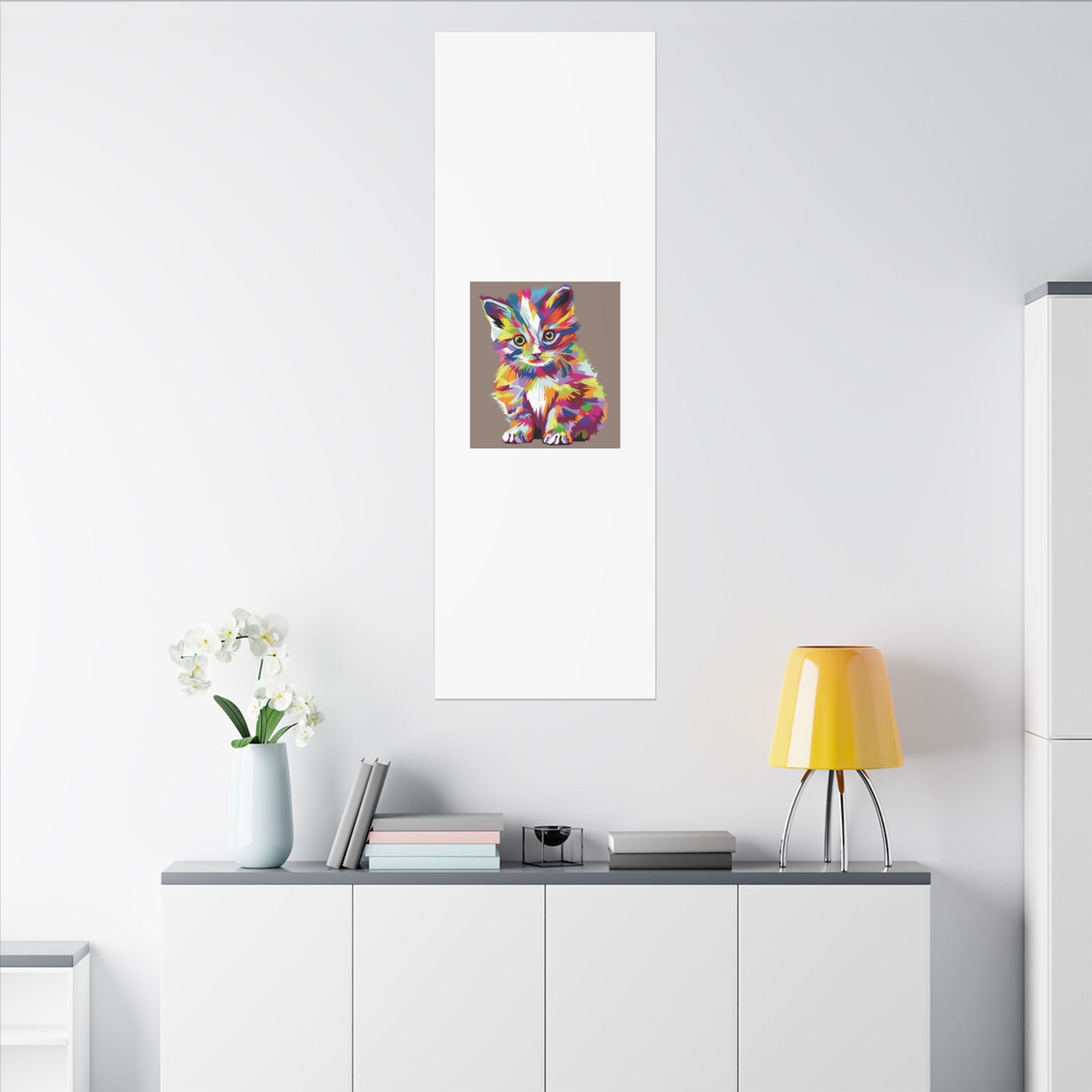 Vibrant Stretched Wall Art for Cat Lovers