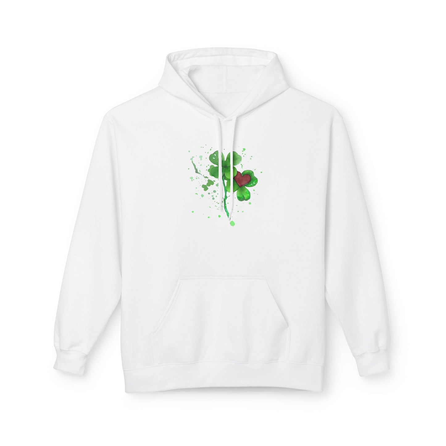 Lucky Heart Clover Watercolor Hoodie | Eco-Limited