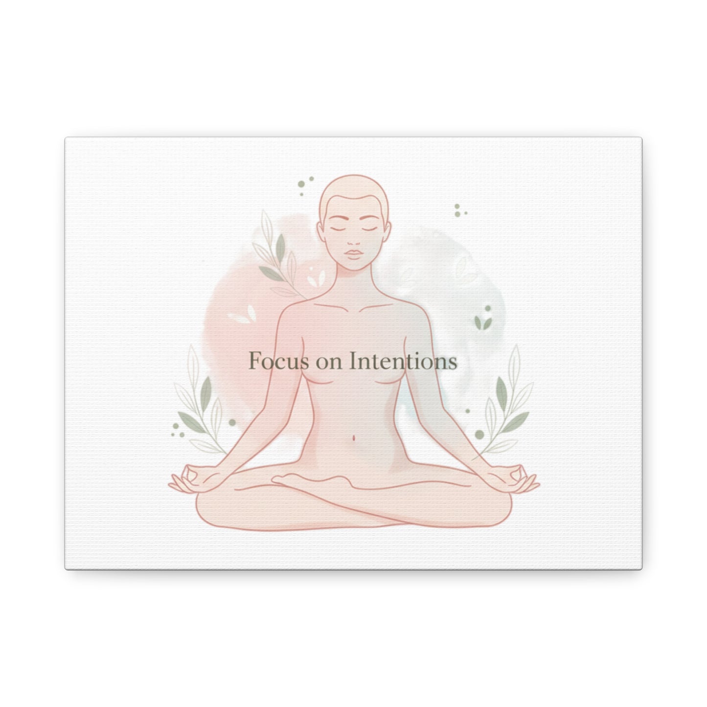 Focus on Intentions Canvas | Gentle Wellness Wall Art, Pastel Gradient Meditation Print