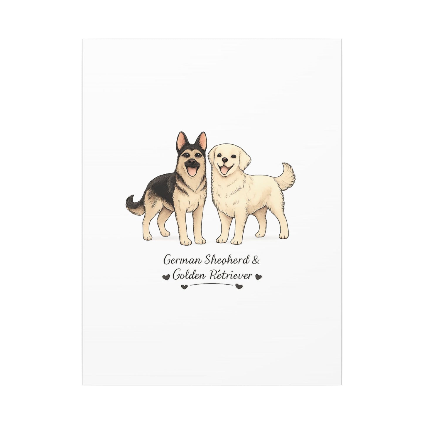German Shepherd & Golden Retriever Canvas Wall Art