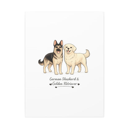 German Shepherd & Golden Retriever Canvas Wall Art