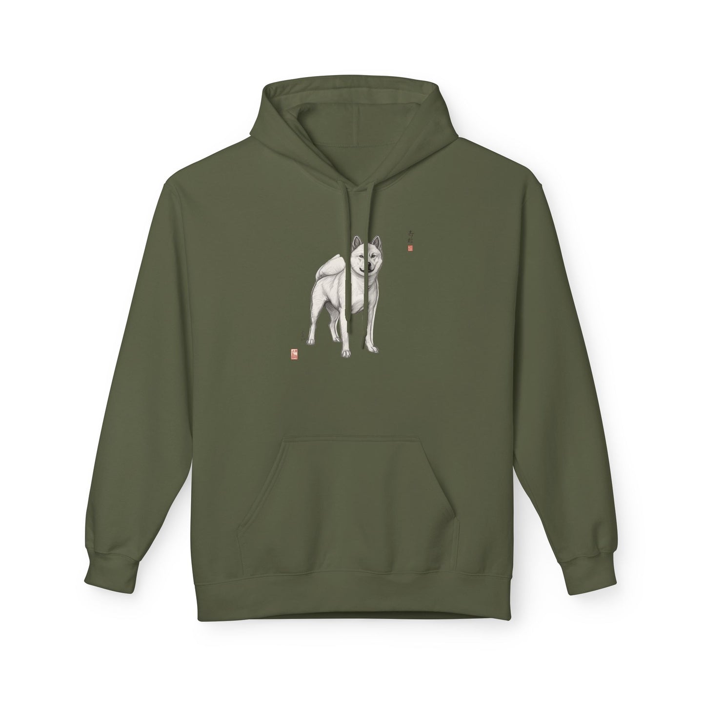 Korean Jindo Ink Illustration Hoodie | Eco-Limited