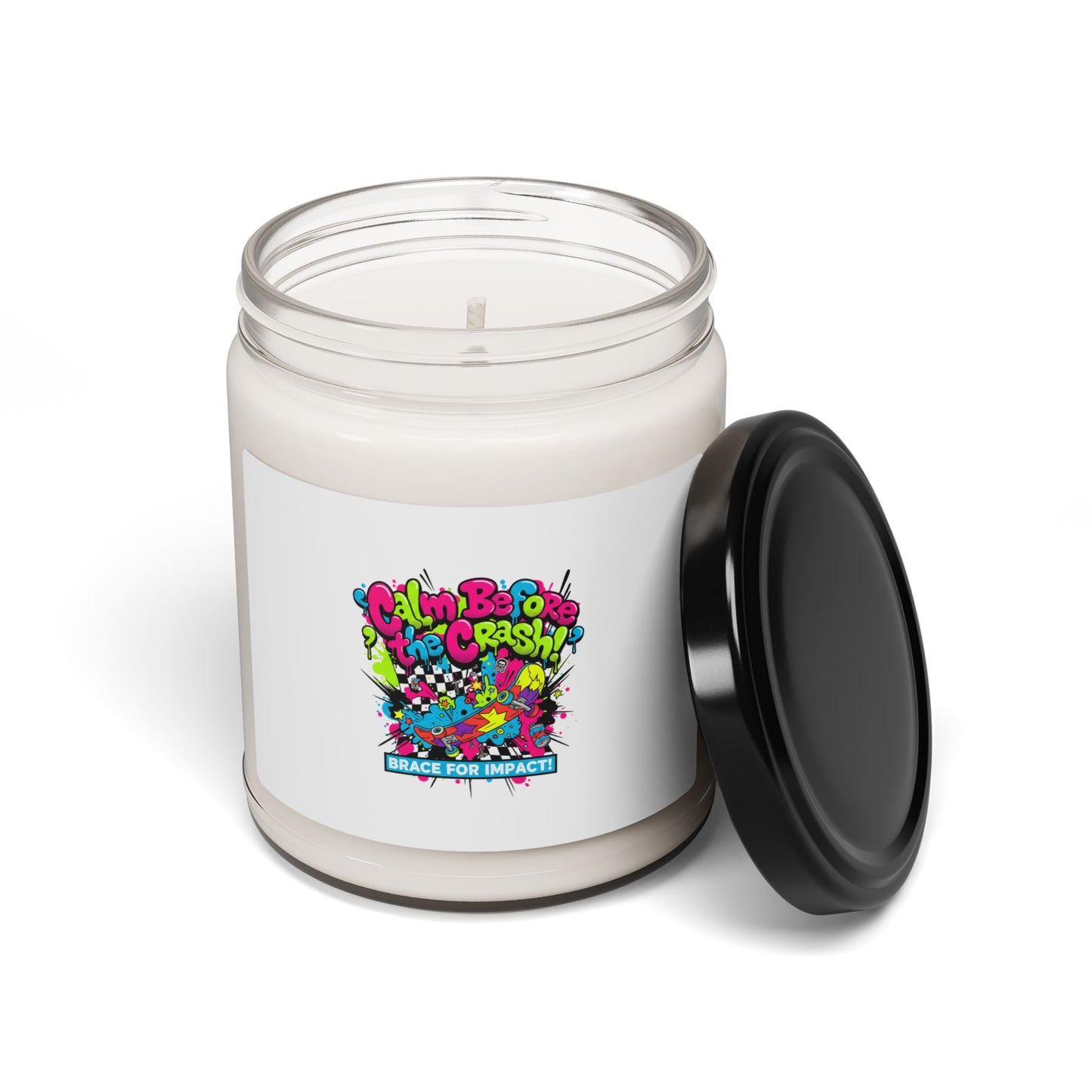 Crash Out Meltdown Candle, Soy Jar Candle, Neon Graffiti Stress Design