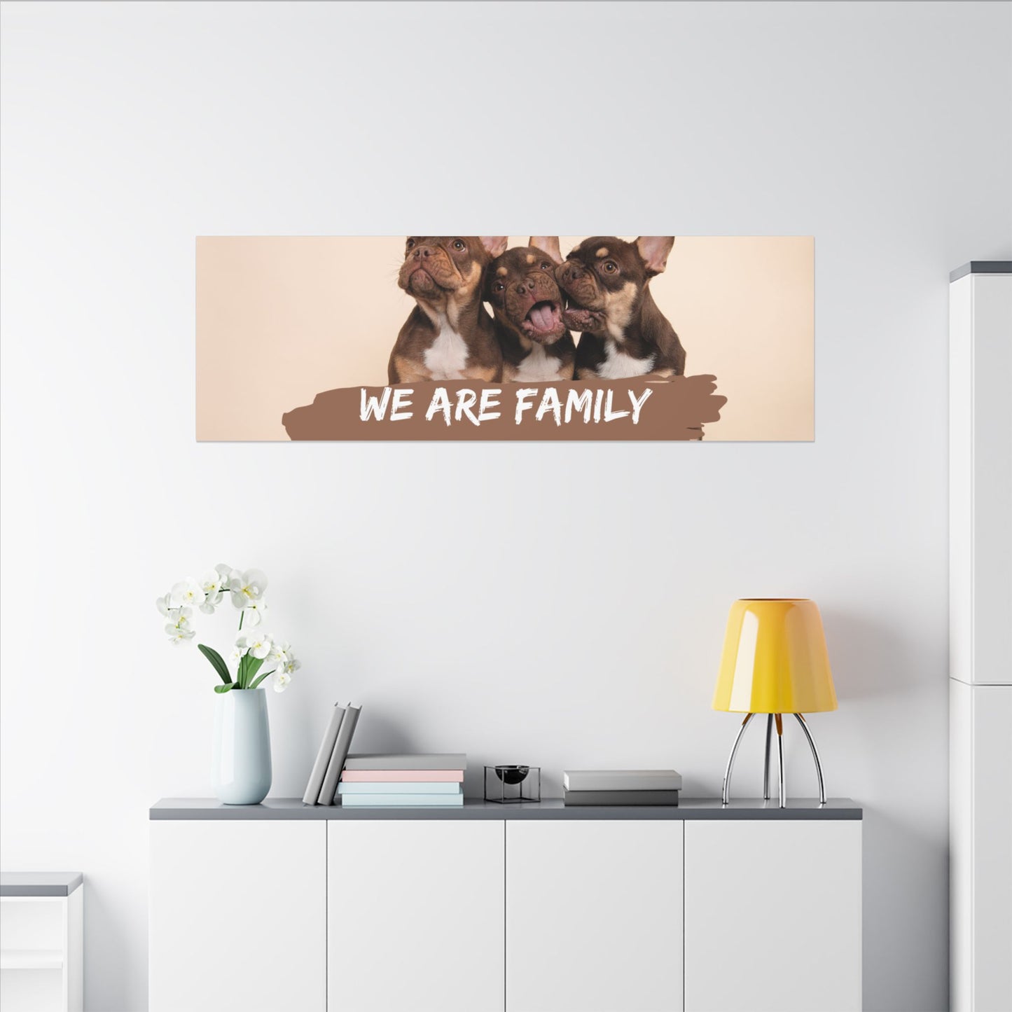 We Are Family French Bulldog Canvas Wall Art