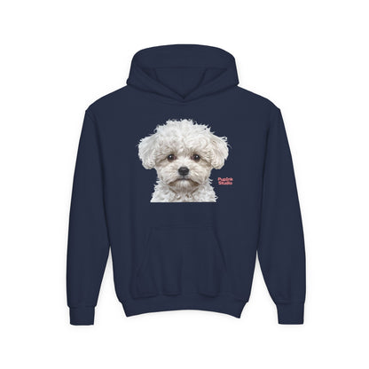Cute White Puppy Face Youth Hoodie|Eco-Friendly - Limited