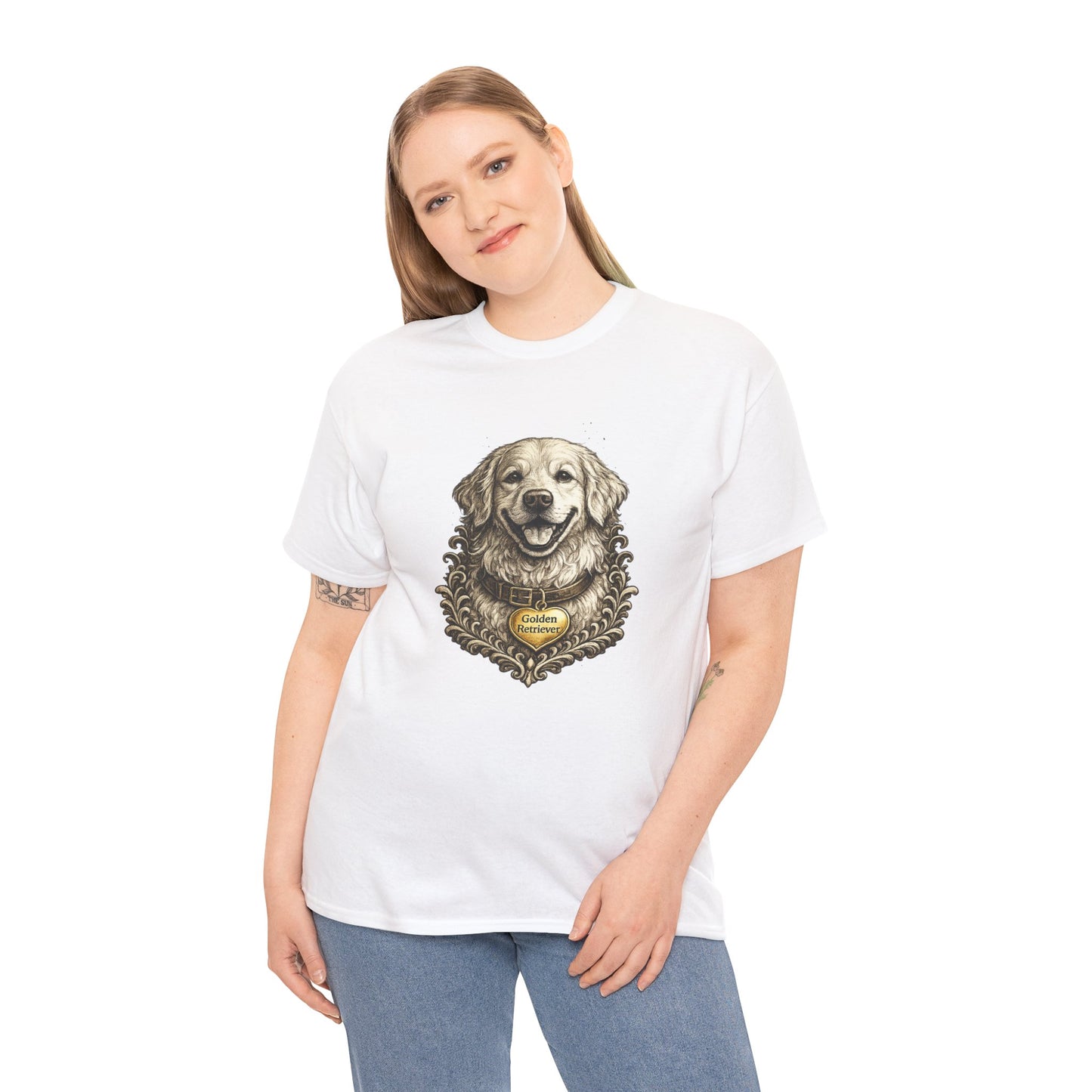 Golden Retriever Ink Illustration T-Shirt | Eco-Limited