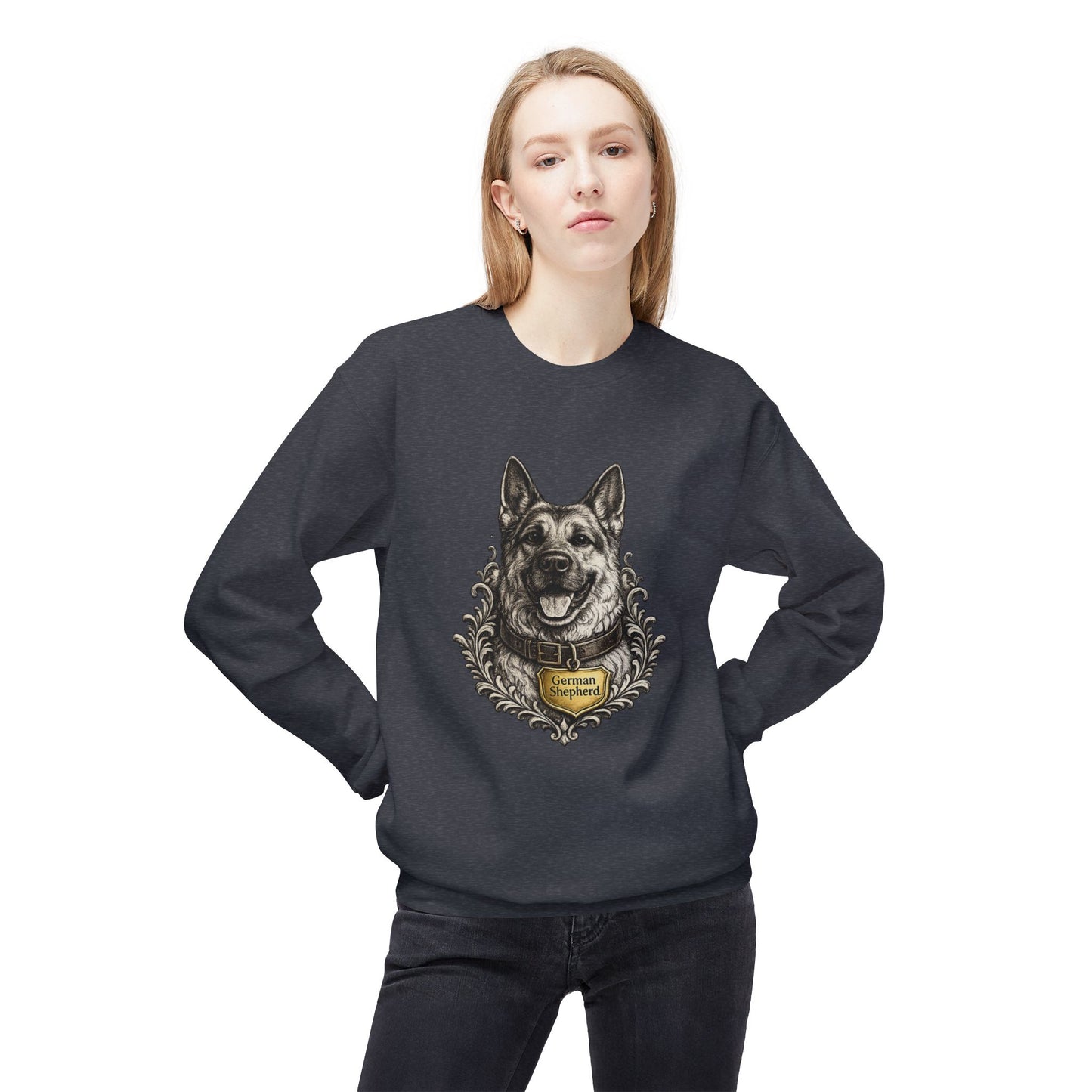 German Shepherd Ink Illustration Sweatshirt | Eco-Limited