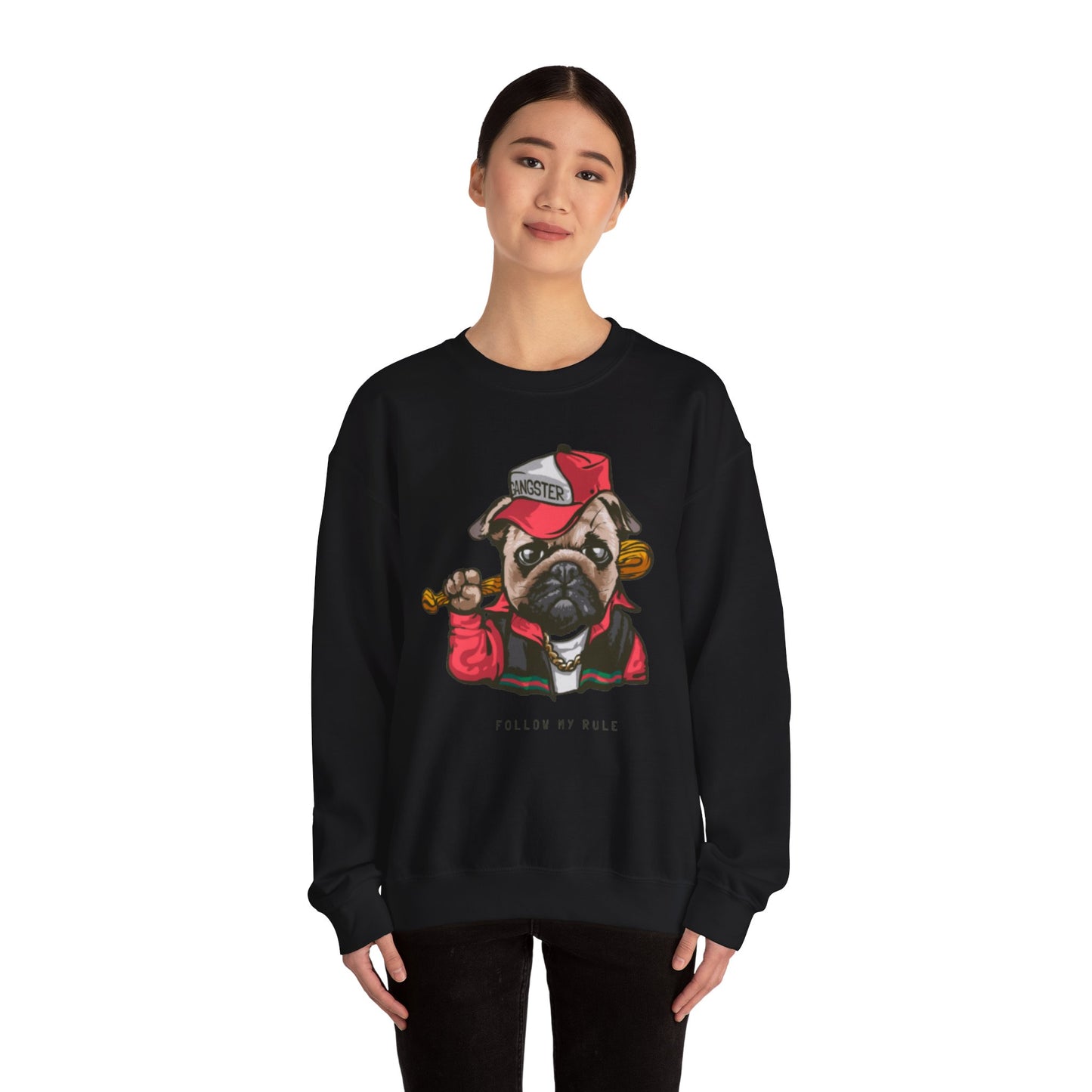 Gangster Pug Graphic Sweater | Eco-Limited