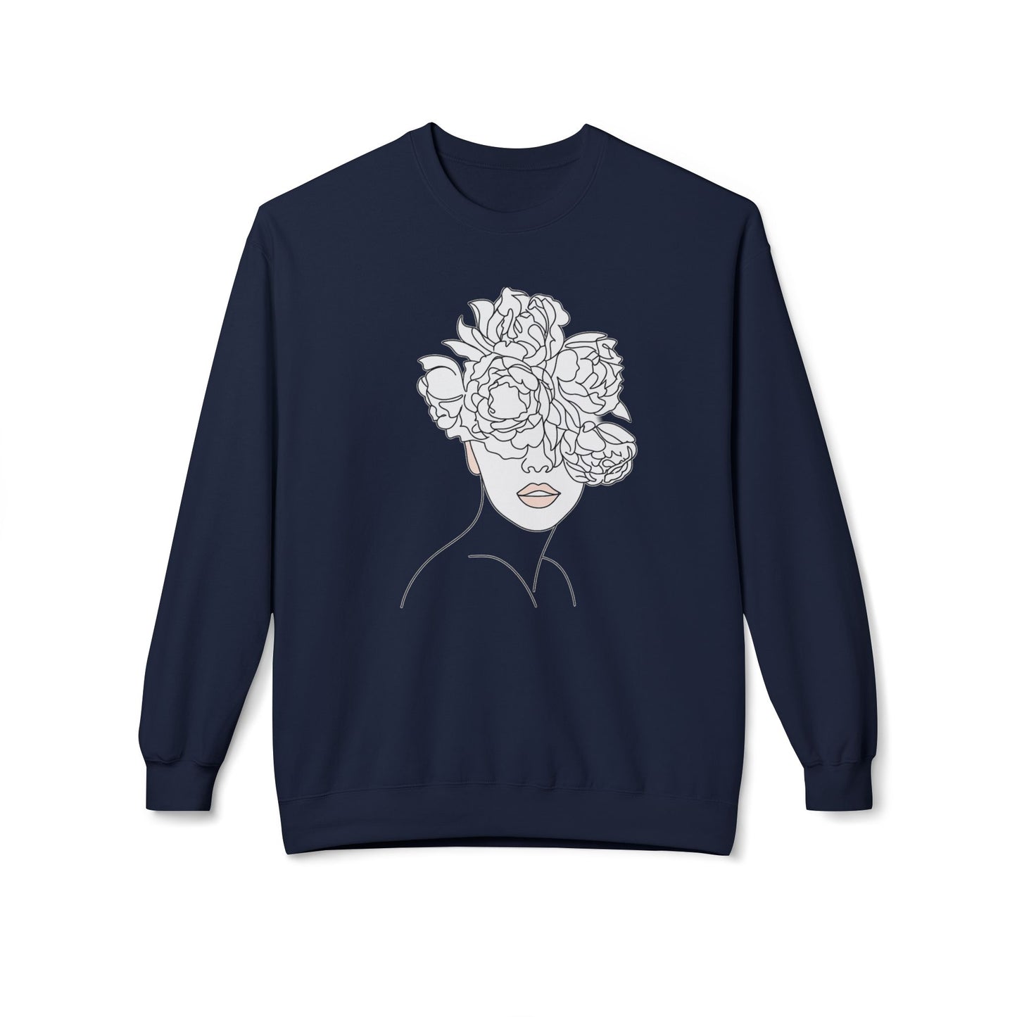 Floral Line Portrait Sweatshirt | Eco-Limited