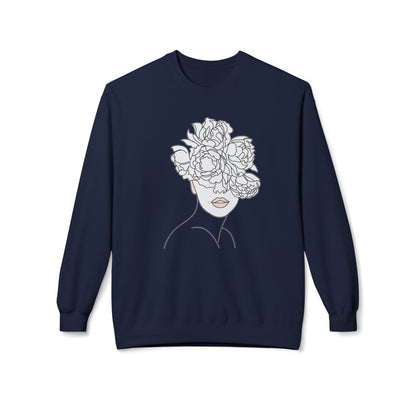 Floral Line Portrait Sweatshirt | Eco-Limited