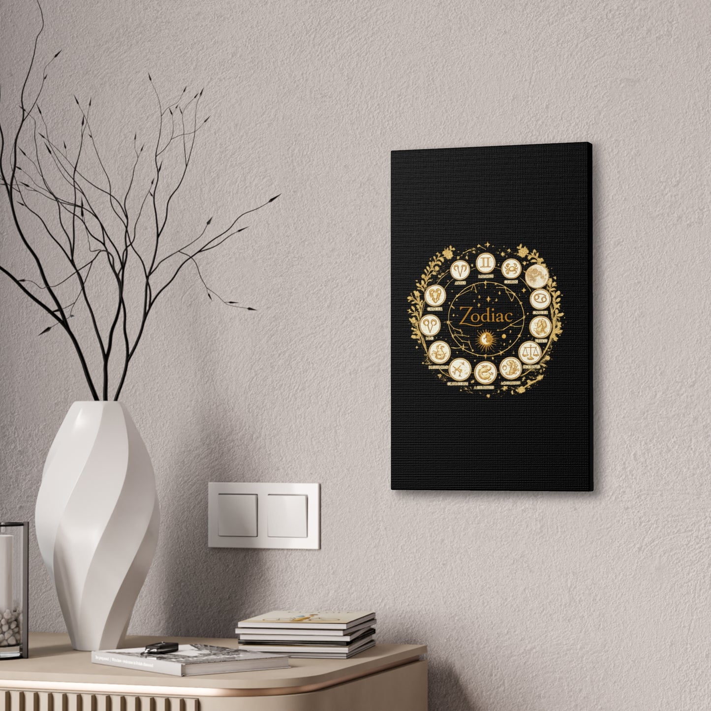 Golden Zodiac Astrology Canvas | Eco-Limited