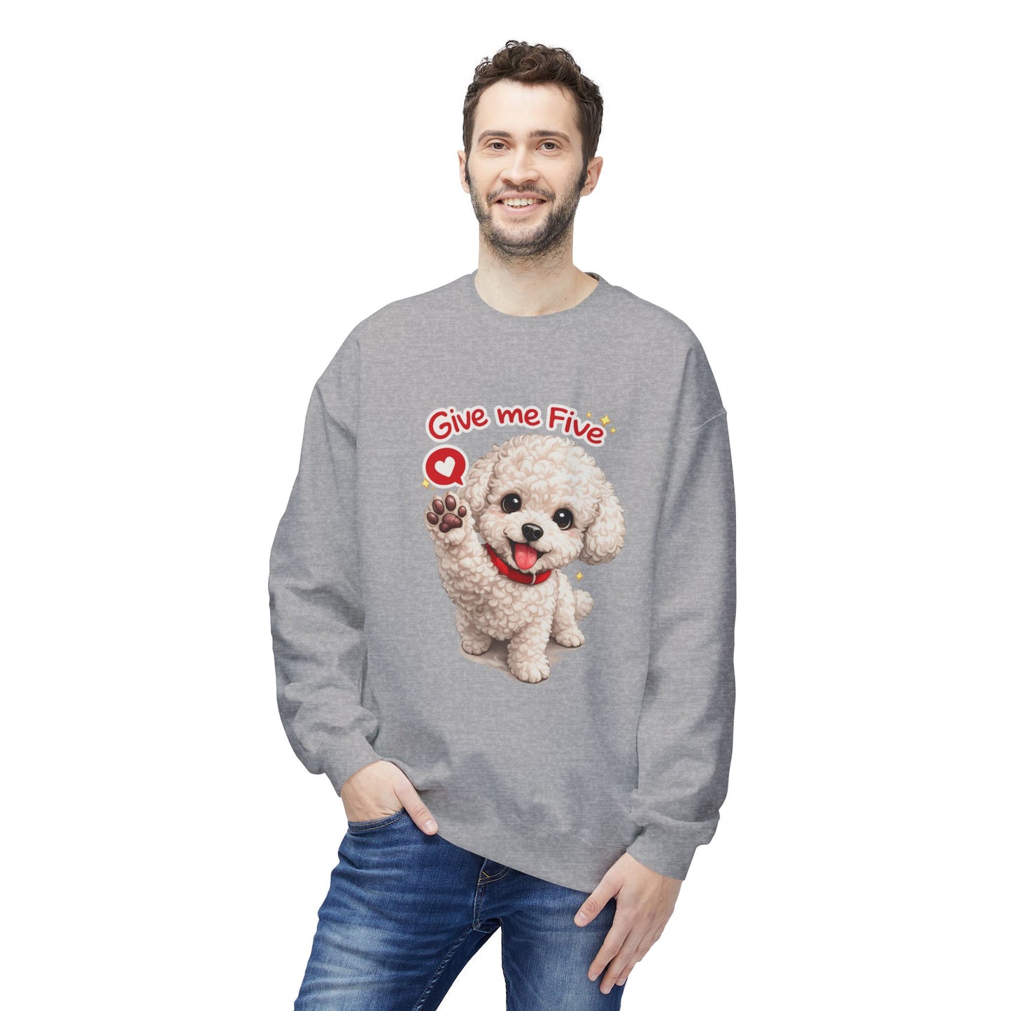 Give Me Five Cute Dog Sweatshirt | Eco-Limited
