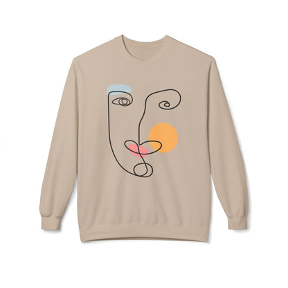 Abstract Line Face Sweatshirt | Eco-Limited