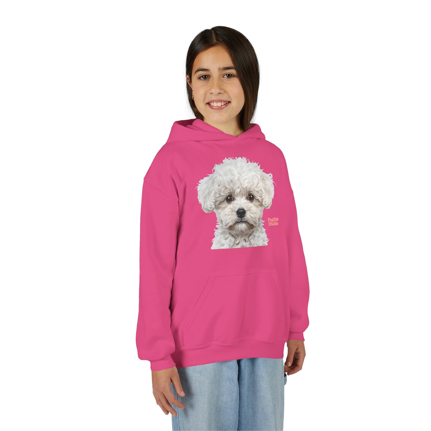 Cute White Puppy Face Youth Hoodie|Eco-Friendly - Limited