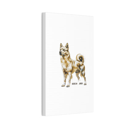 Korean Jindo Dog Illustration Canvas Wall Art | Eco - Limited