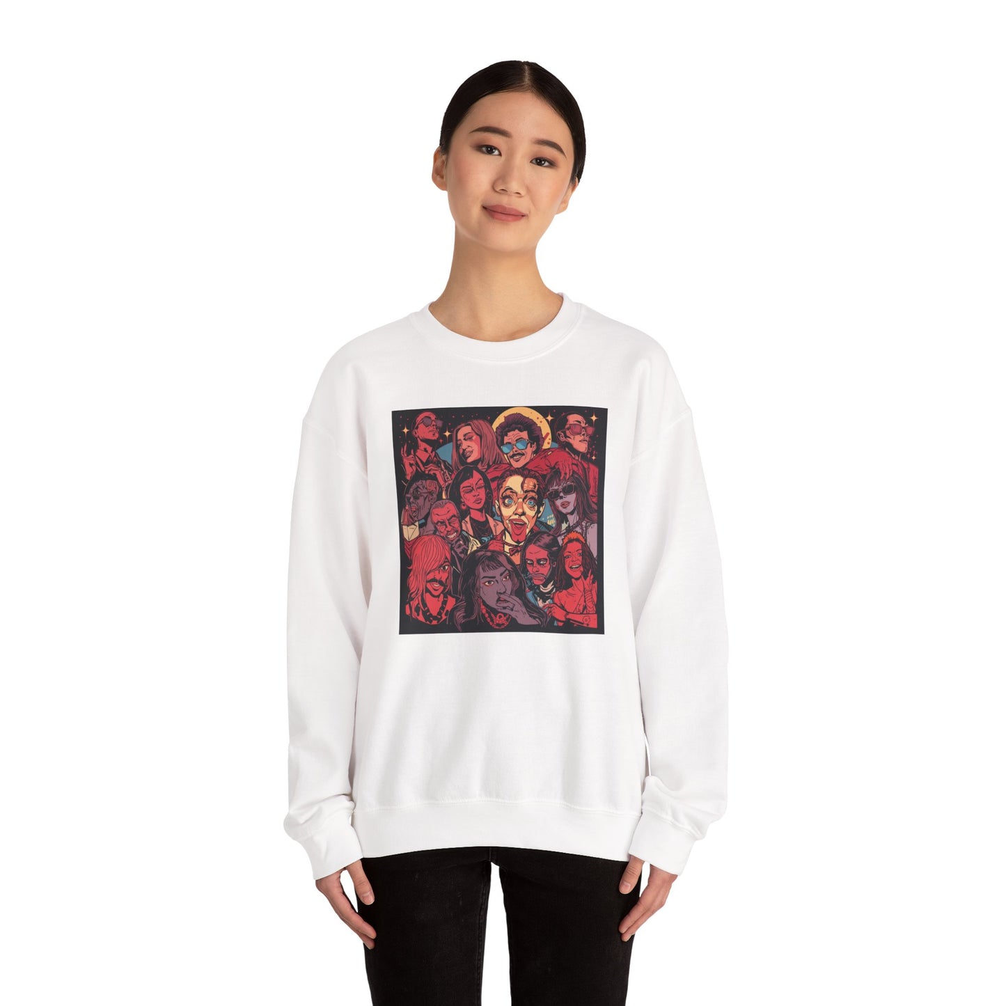 Rock Band Faces Art Sweater | Eco-Limited