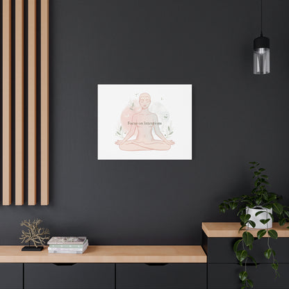 Focus on Intentions Canvas | Gentle Wellness Wall Art, Pastel Gradient Meditation Print