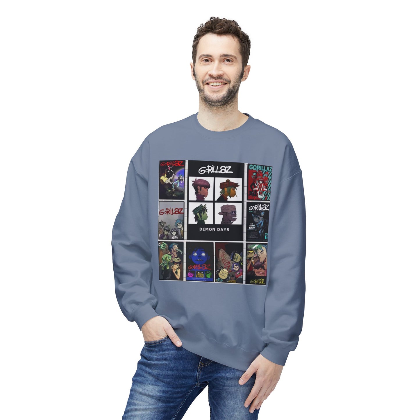 Gorillaz Album Art Collage Graphic Sweatshirt Music Inspired Streetwear