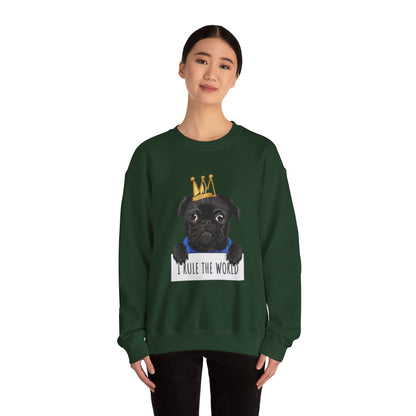 I Rule the World Pug Sweatshirt | Eco-Limited