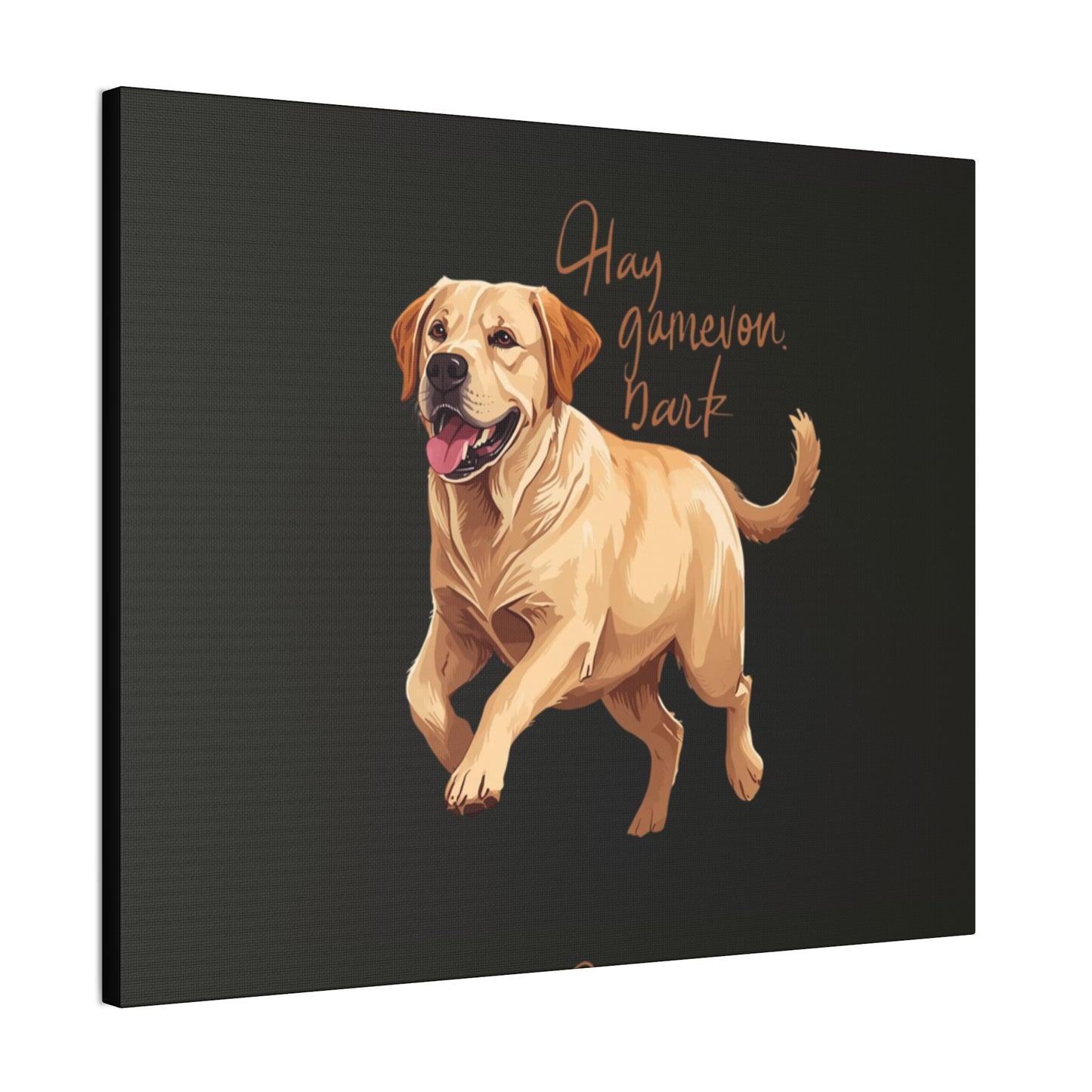 Happy Gamelon Bark Dog Canvas Wall Art | Eco-Limited
