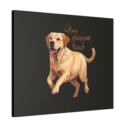Happy Gamelon Bark Dog Canvas Wall Art | Eco-Limited