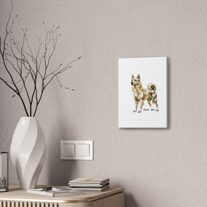 Korean Jindo Dog Illustration Canvas Wall Art | Eco - Limited