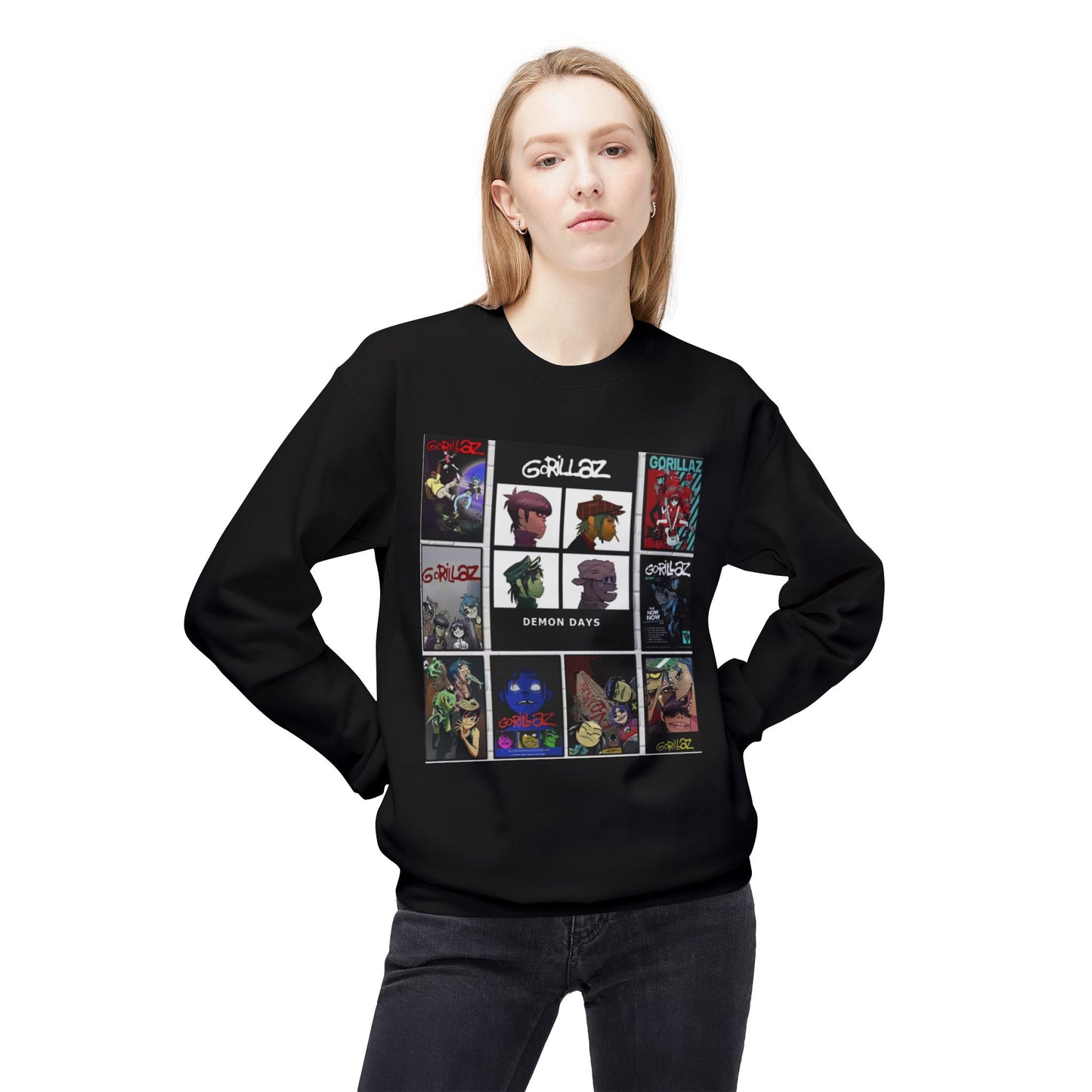 Gorillaz Album Art Collage Graphic Sweatshirt Music Inspired Streetwear