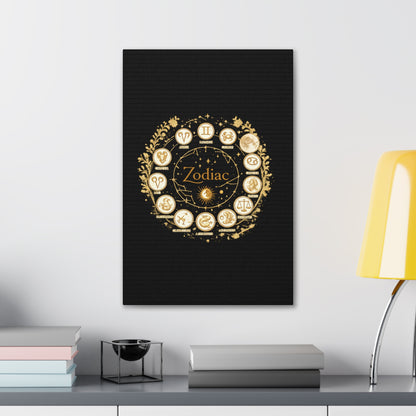 Golden Zodiac Astrology Canvas | Eco-Limited