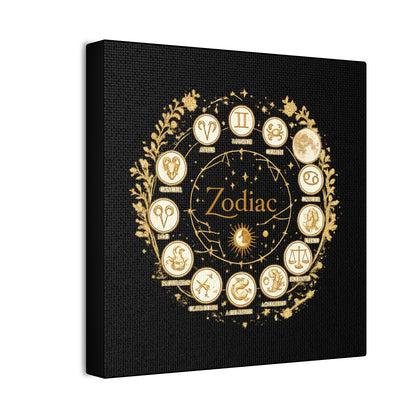 Golden Zodiac Astrology Canvas | Eco-Limited