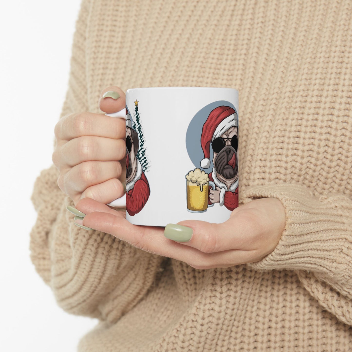 Funny Christmas Pug Coffee Cup (11oz & 15oz)