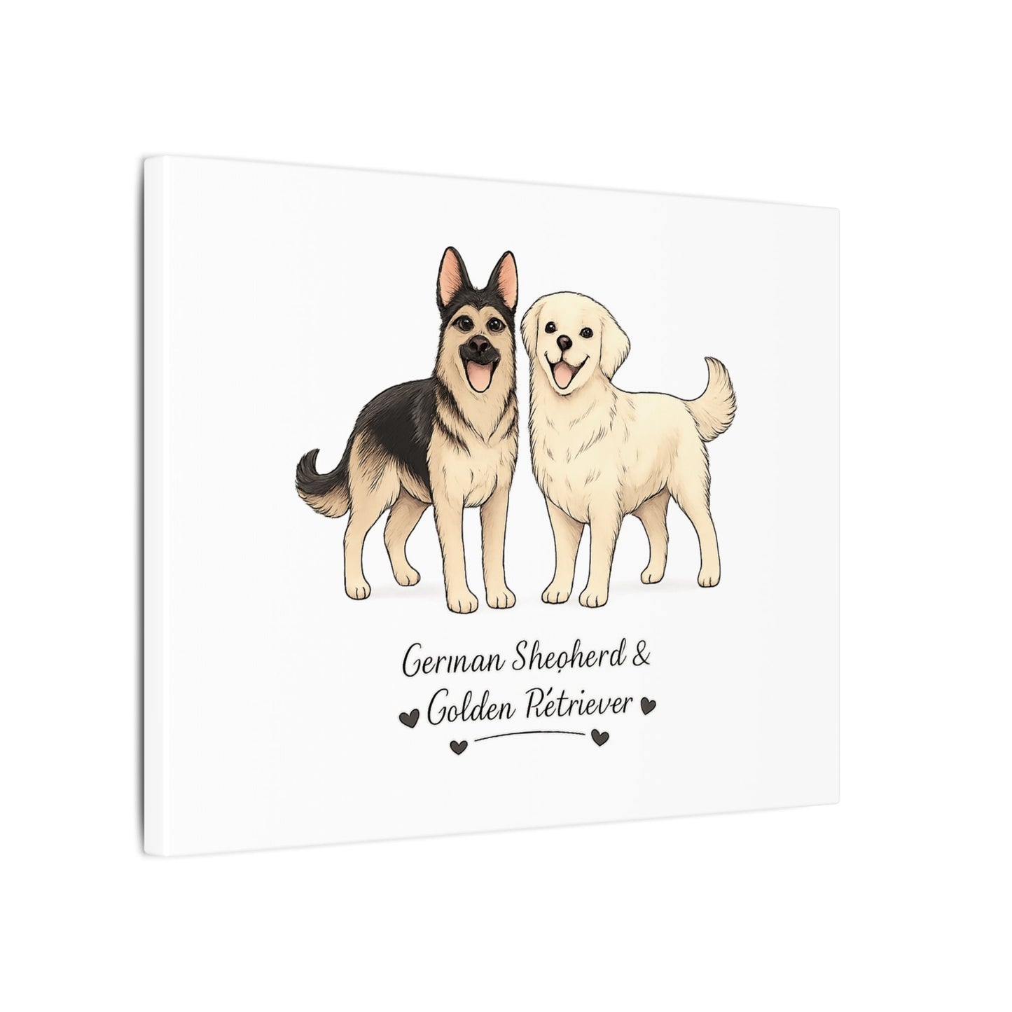 German Shepherd & Golden Retriever Canvas Wall Art