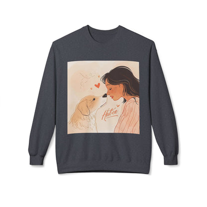 Heartfelt Dog Love Illustration Crewneck | Eco-Friendly - Limited
