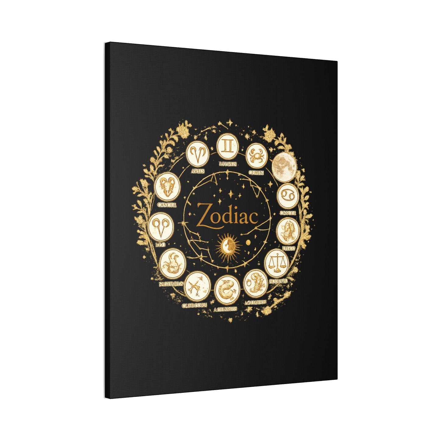 Golden Zodiac Astrology Canvas | Eco-Limited