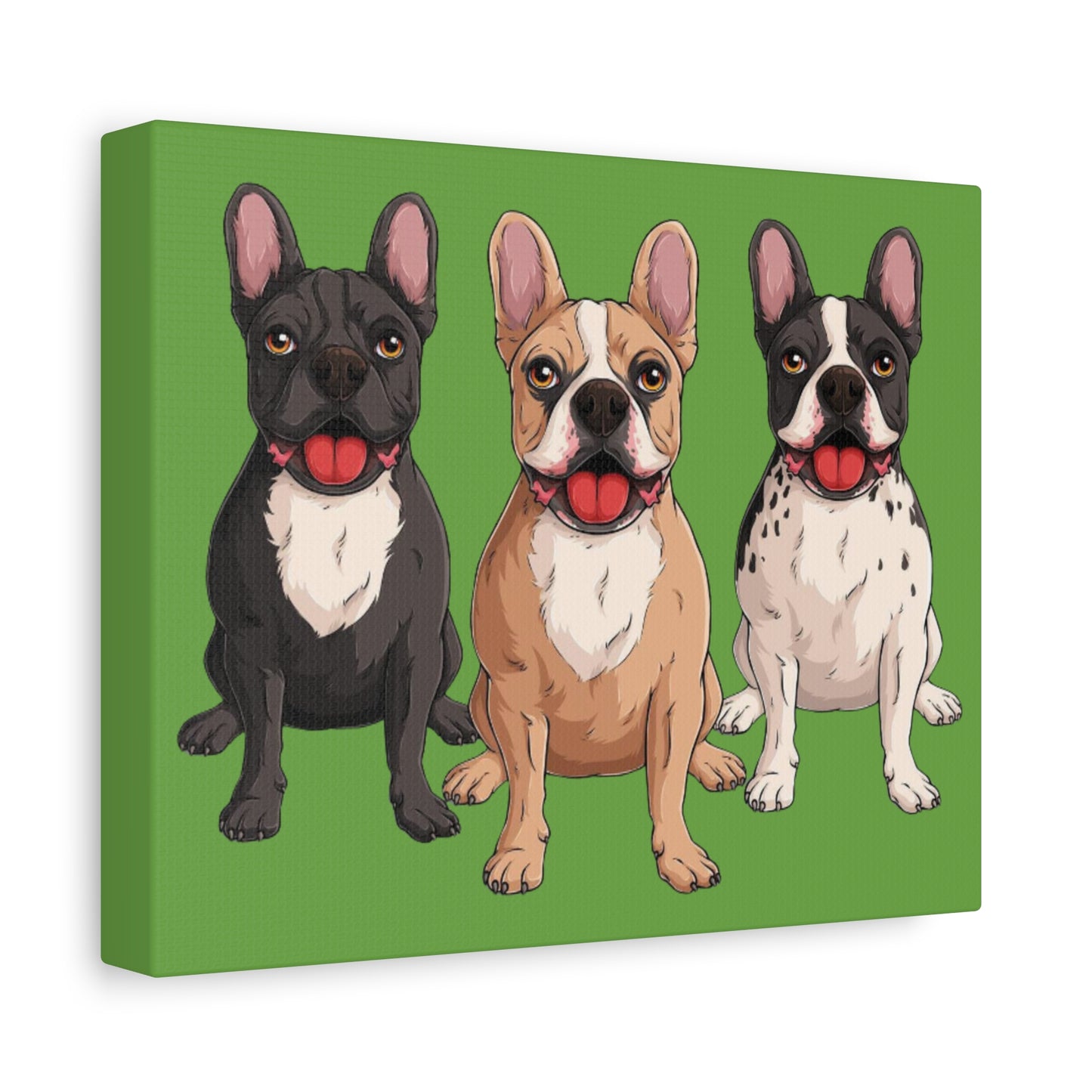 French Bulldog Trio Canvas Wall Art|Eco-Friendly - Limited