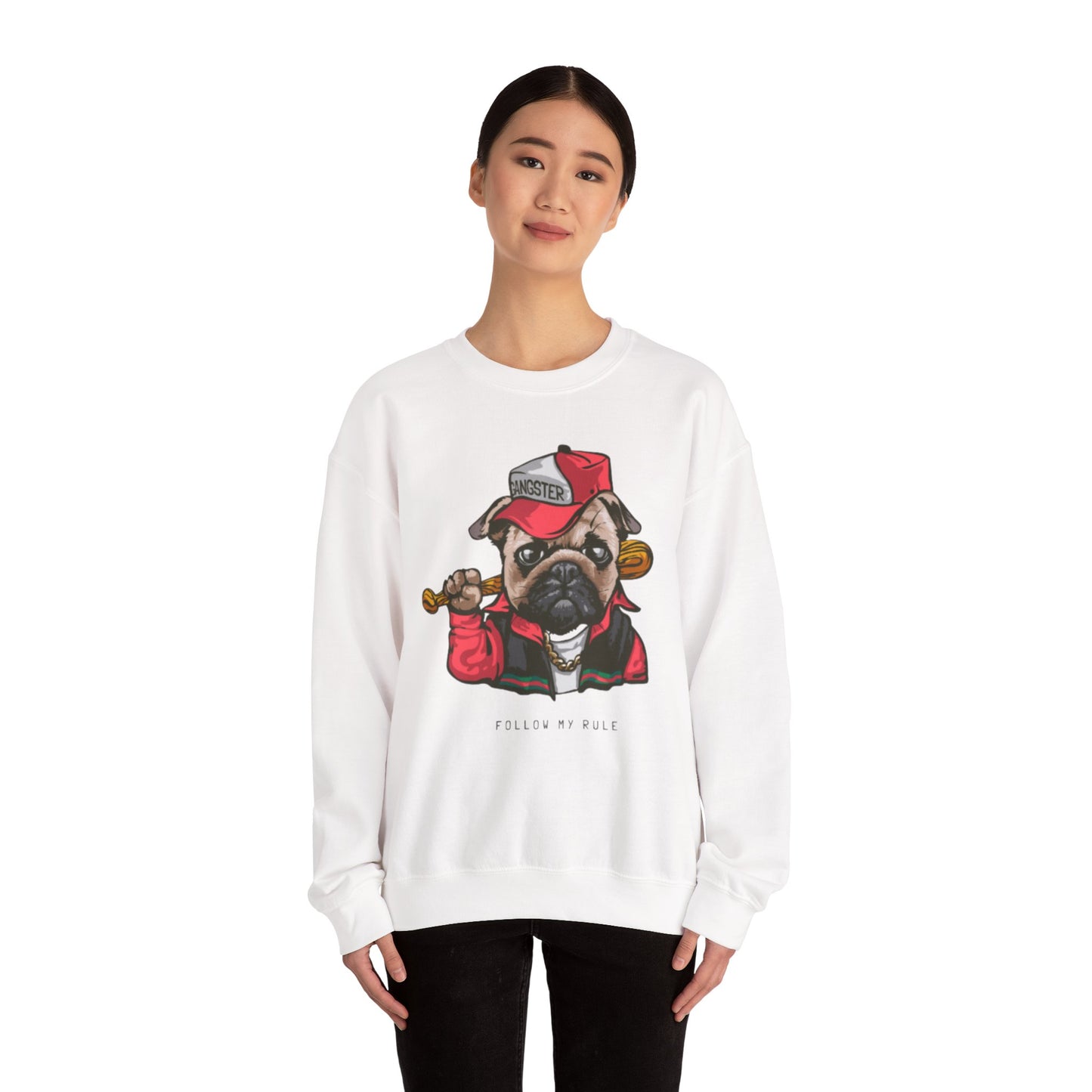 Gangster Pug Graphic Sweater | Eco-Limited