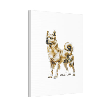 Korean Jindo Dog Illustration Canvas Wall Art | Eco - Limited
