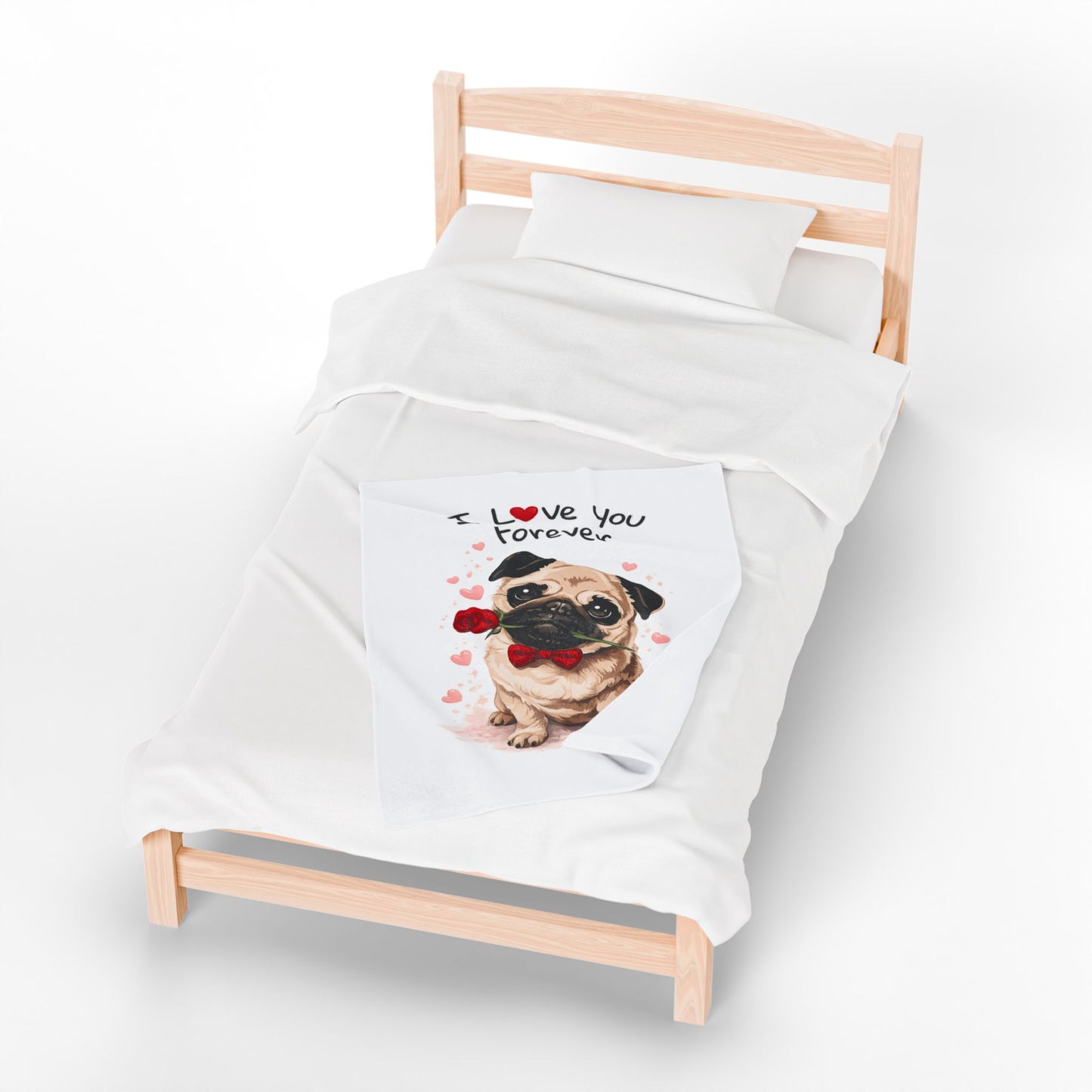 I Love You Forever Pug Blanket | Eco-Limited