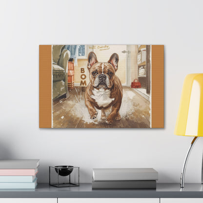 Happy Home Bulldog Canvas Art | Eco-Limited