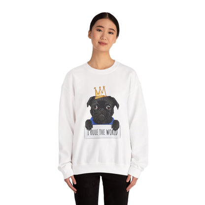I Rule the World Pug Sweatshirt | Eco-Limited