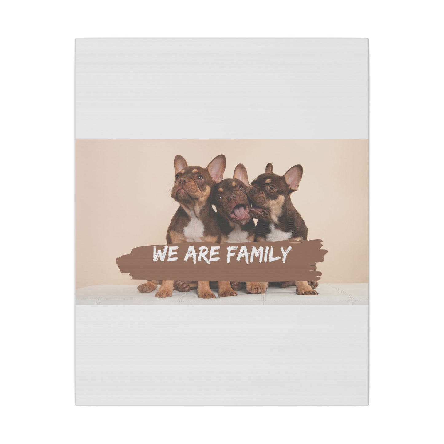 We Are Family French Bulldog Canvas Wall Art