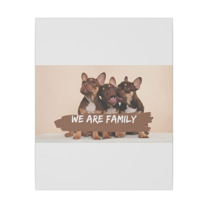 We Are Family French Bulldog Canvas Wall Art