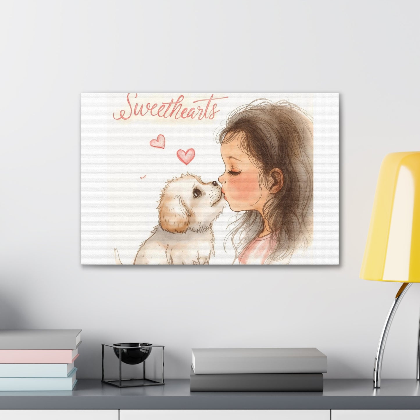 Sweethearts – Child &amp; Puppy Love Canvas | Eco-Limited
