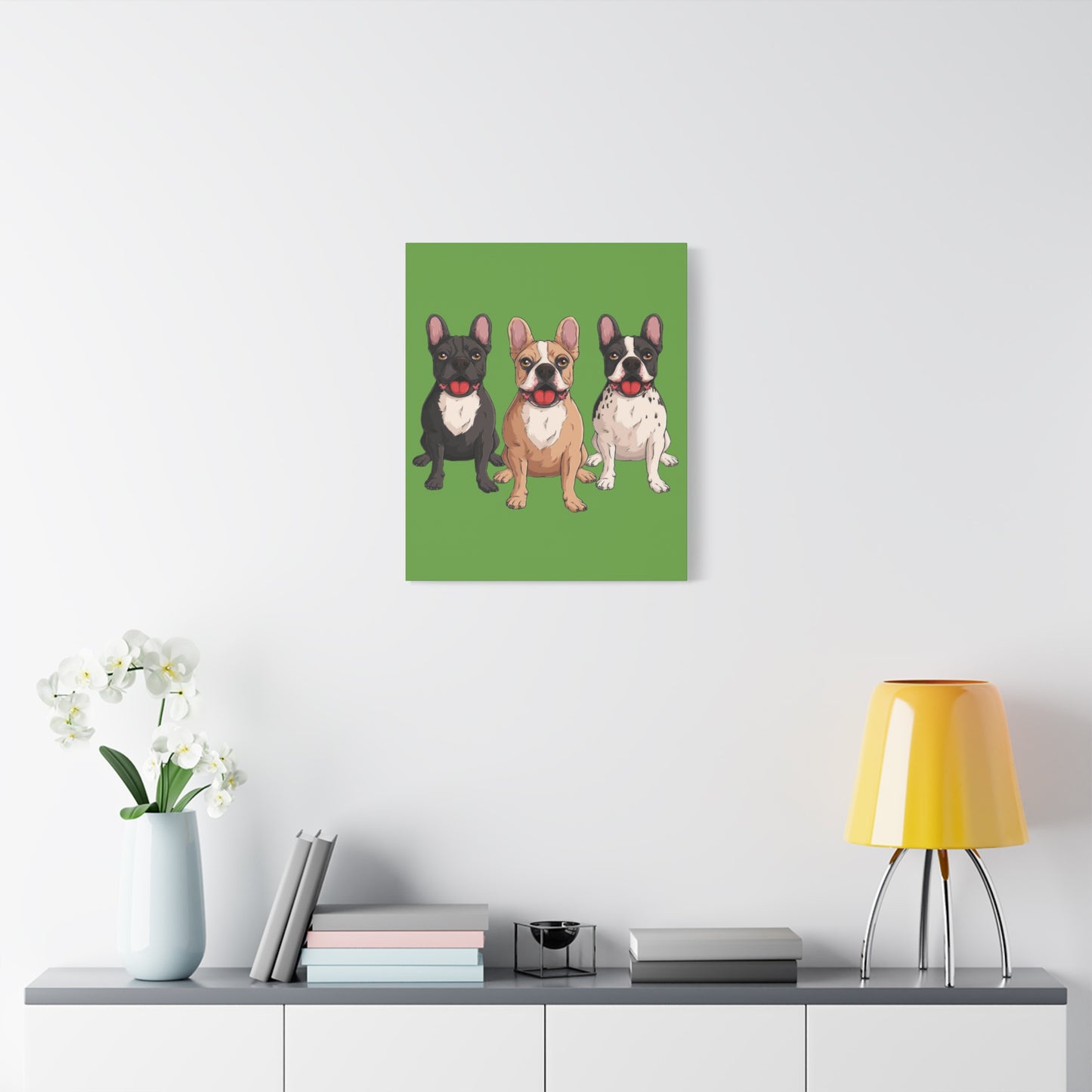 French Bulldog Trio Canvas Wall Art|Eco-Friendly - Limited
